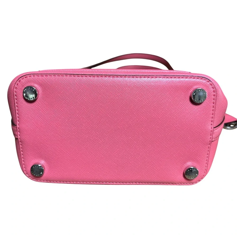Michael Kors Saffiano Leather Bucket Bag Pink Crossbody Handbag‎